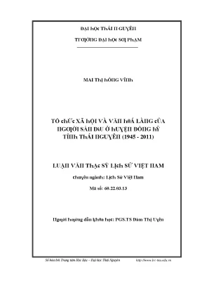 Khám Phá Lịch Sử Xã Hội Tỉnh Thái Nguyên (1945 - 2011)