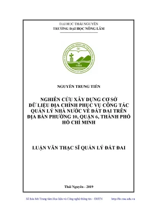 Xây Dựng Cơ Sở Dữ Liệu Địa Chính Tại Phường 10, Quận 6,