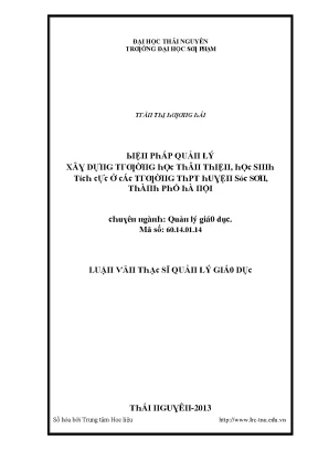 Quản lý xây dựng trường học thân thiện cho học sinh tích