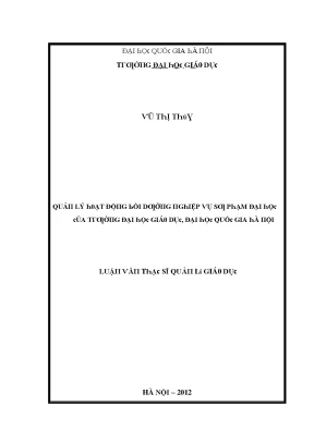 Quản lý hoạt động bồi dưỡng tại Đại học Giáo dục Hà Nội