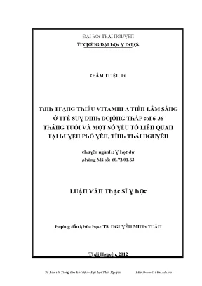 Thiếu Vitamin A ở Trẻ 6-36 Tháng: Nguyên Nhân, Hệ Lụy và