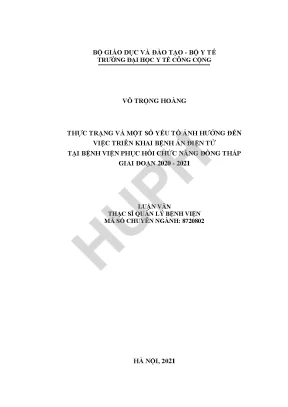 Triển Khai Bệnh Án Điện Tử Tại Bệnh Viện Phục Hồi Chức