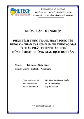 Phân Tích Hoạt Động Tín Dụng Cá Nhân Tại Ngân Hàng