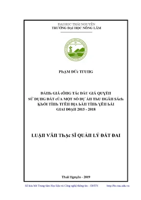 Nghiên Cứu Đấu Giá Đất Tại Thái Nguyên: Phân Tích và Kết Quả