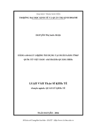 Nâng cao chất lượng tín dụng tại ngân hàng thương mại cổ