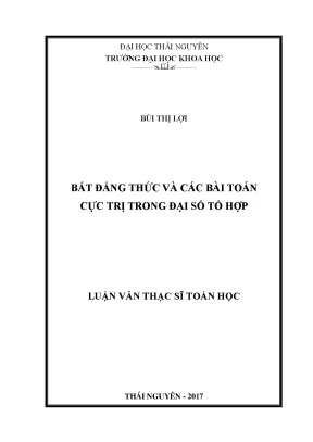 Bất Đẳng Thức và Bài Toán Cực Trị trong Đại Số Tổ Hợp