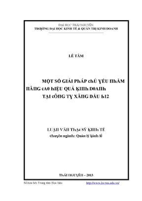 Giải pháp nâng cao hiệu quả kinh doanh tại Thái Nguyên