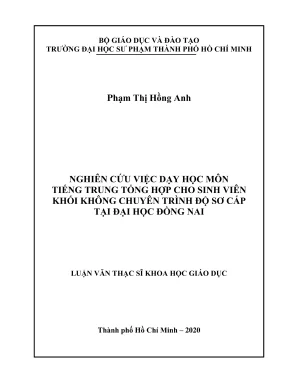 Nghiên Cứu Phương Pháp Dạy Học Tiếng Trung Cho Sinh Viên 