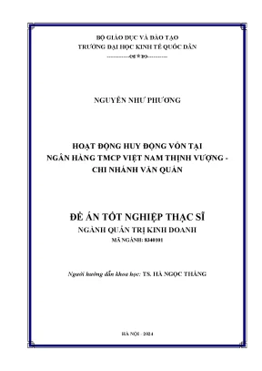 Nghiên Cứu Hoạt Động Huy Động Vốn Tại Ngân Hàng TMCP