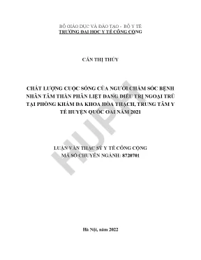 Chất lượng cuộc sống của người chăm sóc bệnh nhân tâm