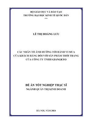 Nhân Tố Ảnh Hưởng Đến Hành Vi Mua Sắm Thời Trang Tại