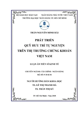 Phát Triển Quỹ Hưu Trí Tự Nguyện Trên Thị Trường Chứng