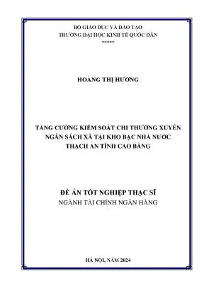Tăng Cường Kiểm Soát Chi Ngân Sách Xã Tại Kho Bạc Nhà