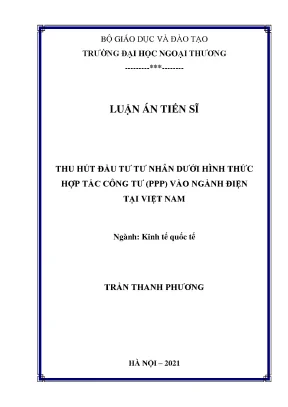 Đầu Tư Tư Nhân Vào Ngành Điện Tại Việt Nam Dưới Hình