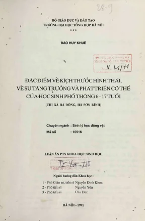 Nghiên Cứu Về Tăng Trưởng Và Phát Triển Cơ Thể Của Học 
