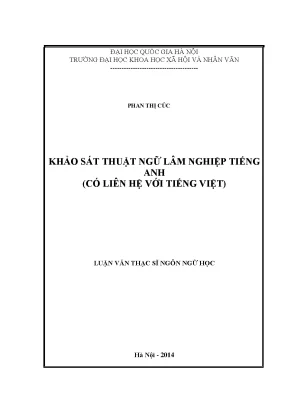 Khảo Sát Thuật Ngữ Lâm Nghiệp Tiếng Anh Liên Hệ Với