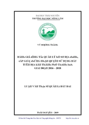 Quản lý hồ sơ địa chính tại Trường Đại học Nông Lâm Thái