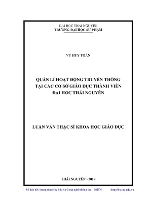 Quản Lý Hoạt Động Truyền Thông Tại Các Cơ Sở Giáo Dục