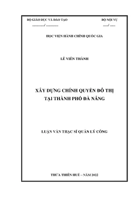 Xây Dựng Chính Quyền Đô Thị Tại Đà Nẵng: Nghiên Cứu và