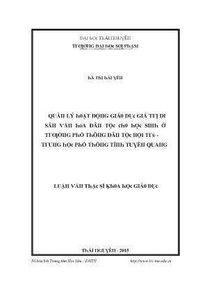 Quản lý giáo dục giá trị di sản văn hóa cho học sinh