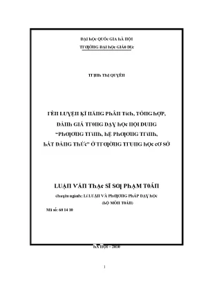 Rèn Luyện Kỹ Năng Phân Tích Đánh Giá Trong Dạy Học 