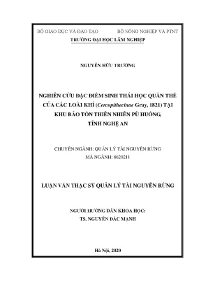 Nghiên Cứu Đặc Điểm Sinh Thái Học Quần Thể Khỉ Tại Khu