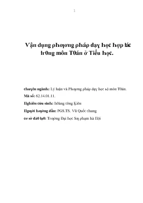 Đổi mới phương pháp dạy học tại Tiểu học: Lý luận và