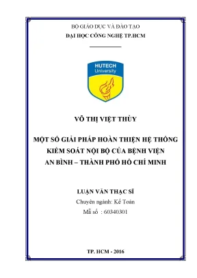 Giải Pháp Hoàn Thiện Hệ Thống Kiểm Soát Nội Bộ Tại Bệnh