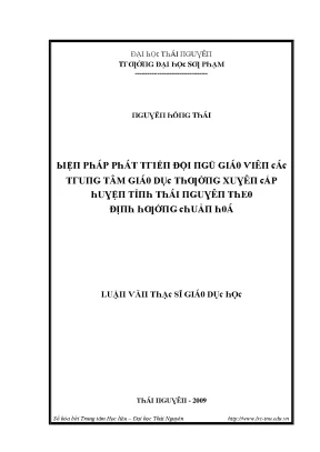 Phát triển đội ngũ giáo viên tại trung tâm giáo dục