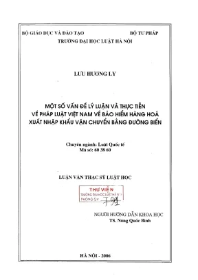 Pháp Luật Việt Nam Về Bảo Hiểm Hàng Hóa Xuất Nhập Khẩu