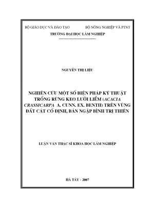 Nghiên cứu biện pháp kỹ thuật trồng Keo lỳ liềm trên đất