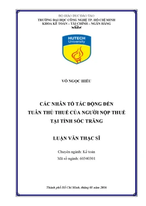 Các Nhân Tố Ảnh Hưởng Đến Tuân Thủ Thuế Tại Tỉnh Sóc Trăng