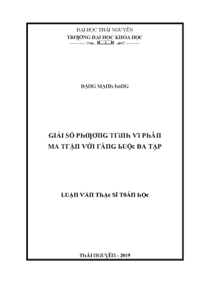 Giải Số Phương Trình Với Đa Tạp Luận Tại Trường Đại Học