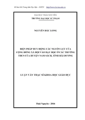 Huy động nguồn lực cộng đồng vào dạy học ở THCS huyện