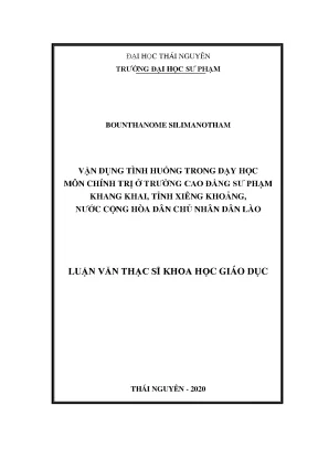 Vận Dụng Tình Huống Trong Dạy Học Môn Chính Trị Tại 
