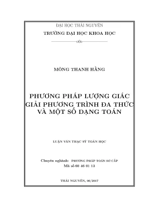 Phương Pháp Lượng Giác Giải Phương Trình Đa Thức