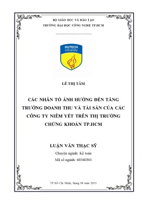 Nhân Tố Ảnh Hưởng Đến Tăng Trưởng Doanh Thu Và Tài Sản
