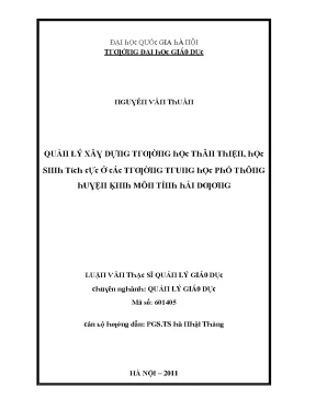 Quản Lý Xây Dựng Trường Học Thân Thiện Tại Huyện Kinh