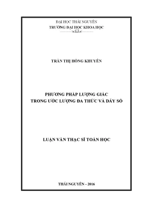 Phương Pháp Lượng Giác Trong Ước Lượng Đa Thức và Dãy Số