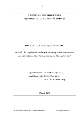 Nghiên cứu vi sinh vật hữu ích cho phân bón hữu cơ cây