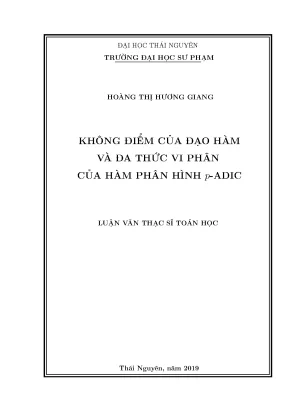 Nghiên Cứu Không Điểm Đạo Hàm và Đa Thức Vi Phân của Hàm