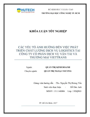 Phát Triển Chất Lượng Dịch Vụ Logistics Tại Viettrans