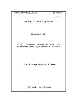 Xử Lý Vi Phạm Hành Chính Về An Toàn Giao Thông Đường Bộ