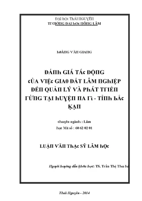 Quản lý và phát triển đất lâm nghiệp tại huyện Na Rì