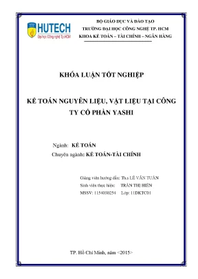 Khóa Luận Tốt Nghiệp Kế Toán Nguyên Liệu Tại Công Ty Cổ