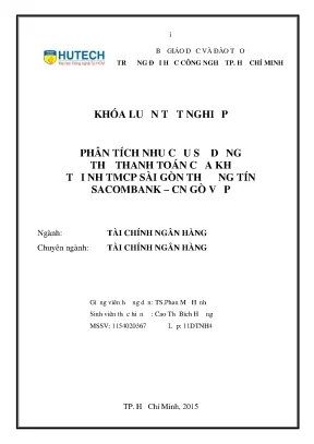 Phân Tích Nhu Cầu Sử Dụng Thẻ Thanh Toán Tại Sacombank