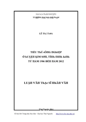 Tiểu Thủ Công Nghiệp Tại Huệ Kim Sơ Từ Năm 1986 Đến 2012