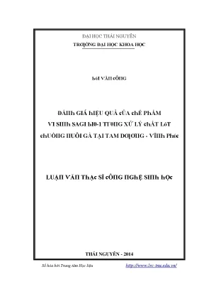 Hiệu Quả Xử Lý Ô Nhiễm Môi Trường Tại Tam Dương - Nghiên