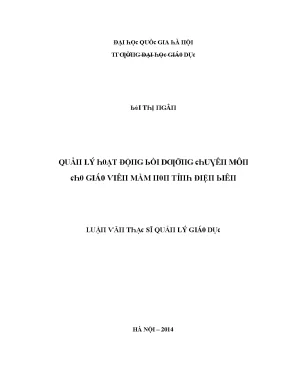 Quản Lý Hoạt Động Bồi Dưỡng Chuyên Môn Cho Giáo Viên Mầm