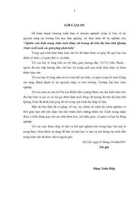 Nghiên cứu chăn nuôi động vật hoang dã tại Quảng Ninh: 